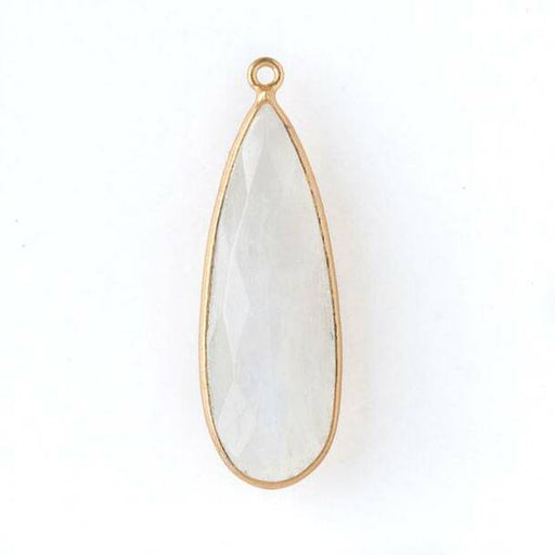 11mm x 34mm MOONSTONE Long Drop with Gold Plated Frame
