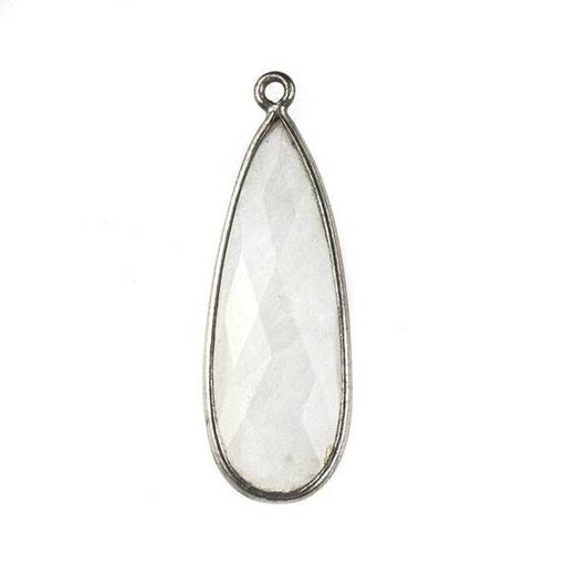 11mm x 34mm MOONSTONE Long Drop with Gun Metal Plated Frame
