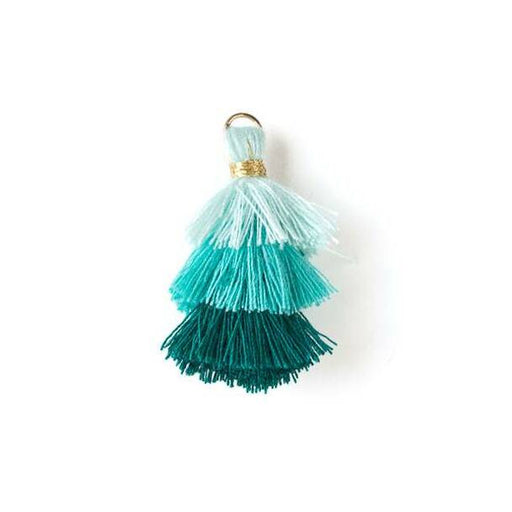 1.5" Layered Tassel - Turquoise Ombre