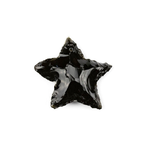 25mm x 35mm BLACK OBSIDIAN Rough Cut Star (Front Drilled)