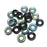 Czech 9mm OD Pressed Glass Rings - Black Iris
