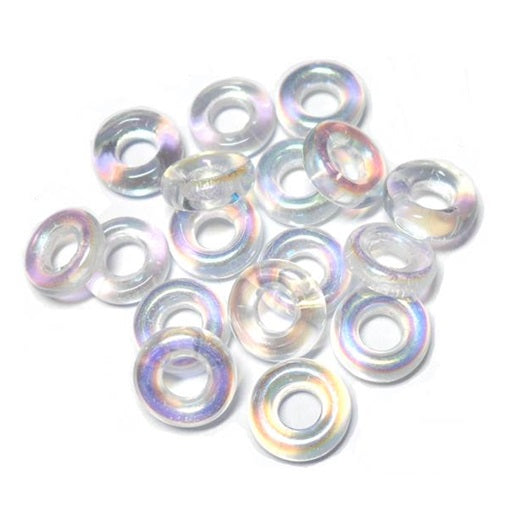 Czech  9mm OD Pressed Glass Rings - Crystal AB