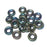 Czech  9mm OD Pressed Glass Rings - Green Iris