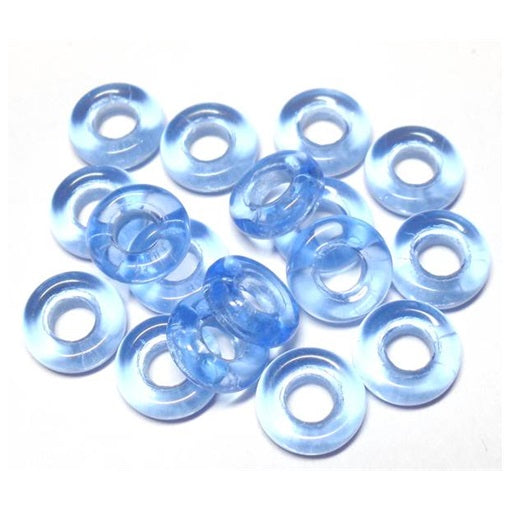 Czech  9mm OD Pressed Glass Rings - Light Blue