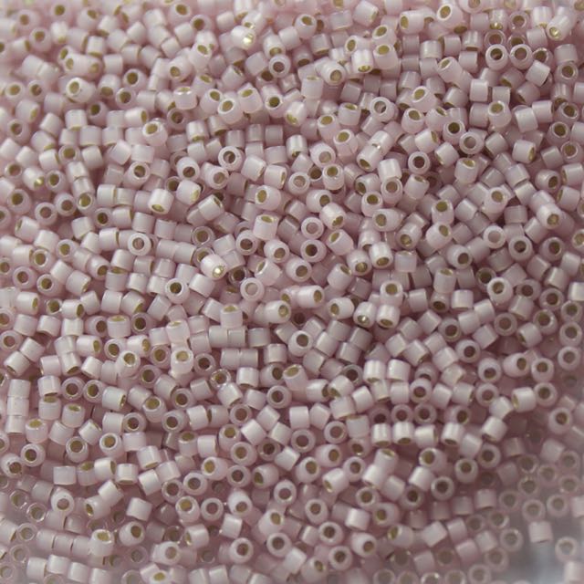 5 Grams of 11/0 Miyuki DELICA Beads - Silverlined Pale Rose Opal