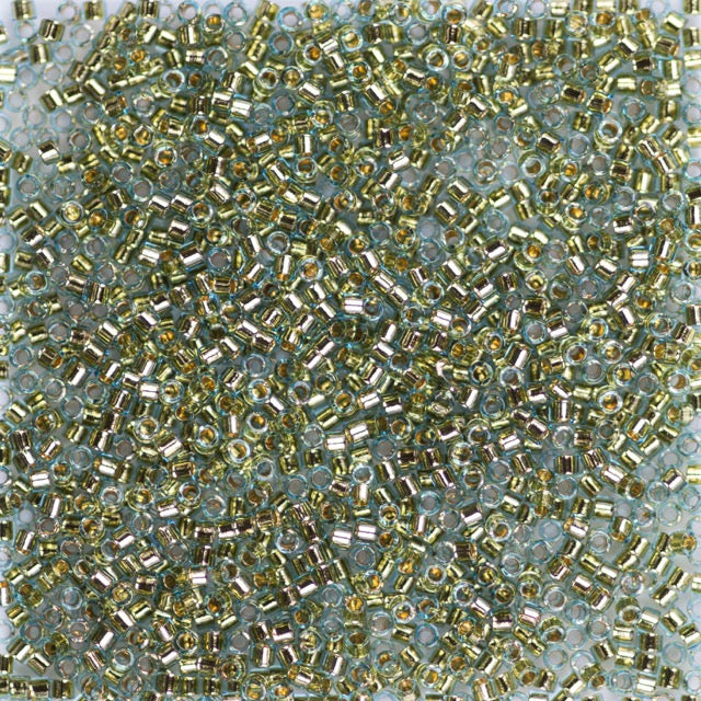 11/0 Miyuki DELICA Beads - 24kt Gold Lined Light Aqua