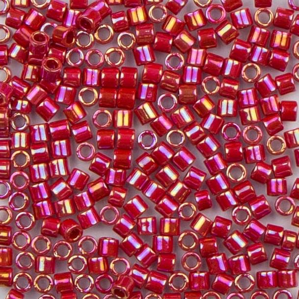 8/0 Miyuki DELICA Beads - Opaque Red AB