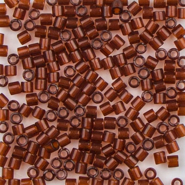 8/0 Miyuki DELICA Beads - Transparent Dark Topaz
