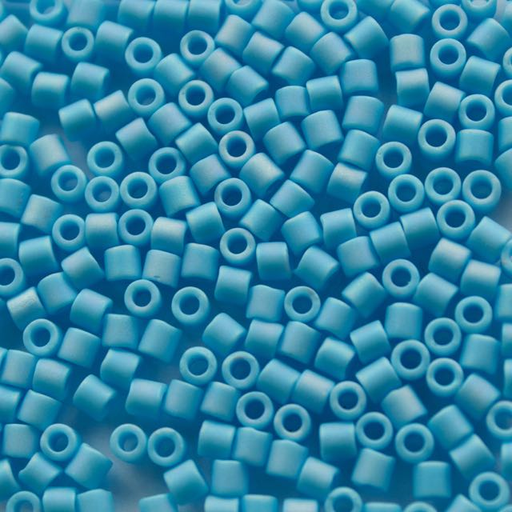 8/0 Miyuki DELICA Beads - Matte Opaque Turquoise Blue AB