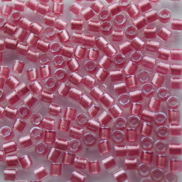 8/0 Miyuki DELICA Beads - Sparkling Peony Pink Lined Crystal