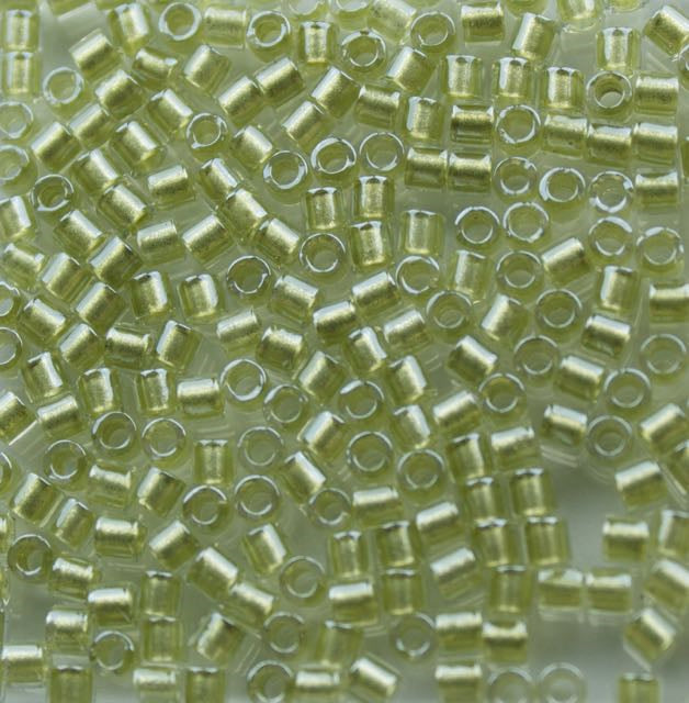 8/0 Miyuki DELICA Beads - Sparkling Celery Lined Crystal