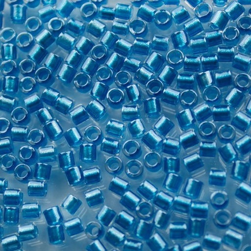 8/0 Miyuki DELICA Beads - Sparkling Blue Lined Crystal