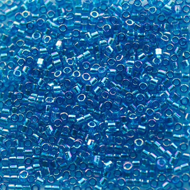 10/0 Miyuki DELICA Beads - Transparent Capri Blue AB