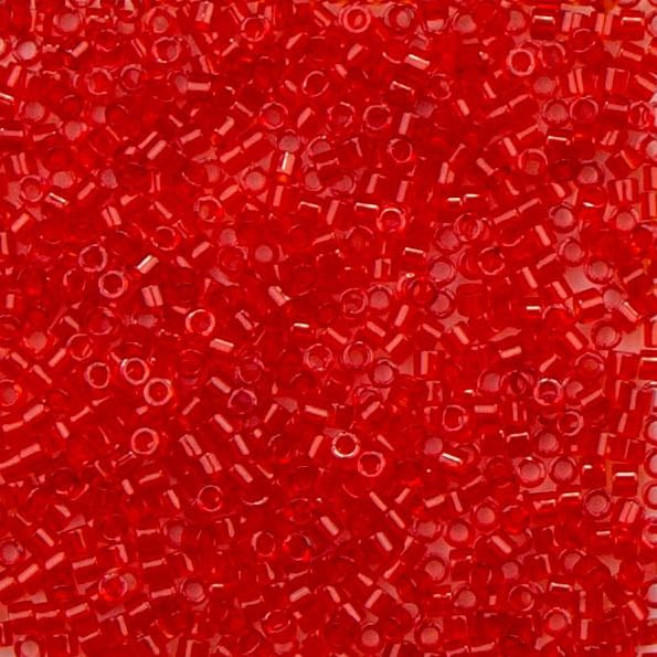 10/0 Miyuki DELICA Beads - Transparent Red Orange