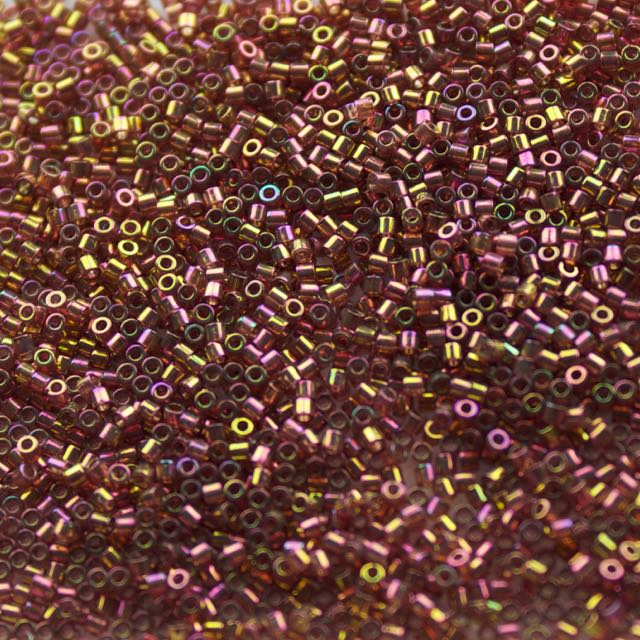 15/0 Miyuki DELICA Beads - Dark Topaz Rainbow Gold Luster