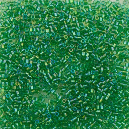 15/0 Miyuki DELICA Beads - Transparent Green AB
