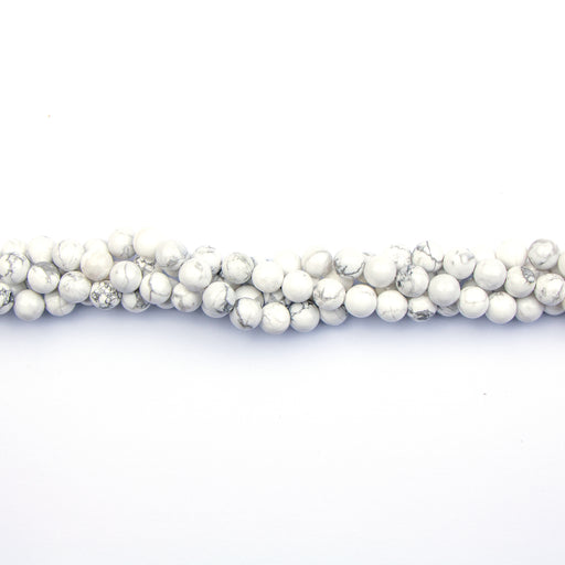 8mm Round WHITE HOWLITE - 16 inch Strand