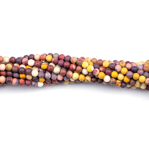 4mm Round Matte SUNSET MOOKAITE - 16 inch Strand