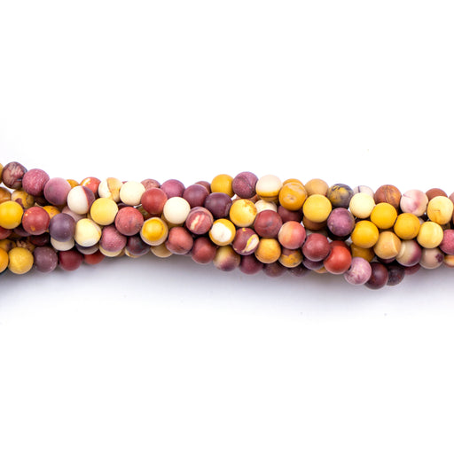 6mm Round Matte SUNSET MOOKAITE - 16 inch Strand