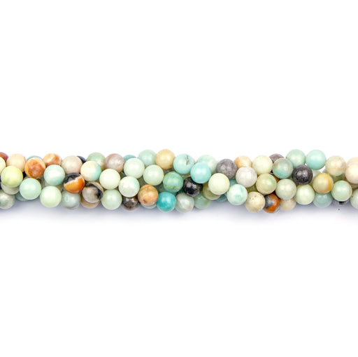 8mm Round BLACK-GOLD AMAZONITE - 16 inch Strand
