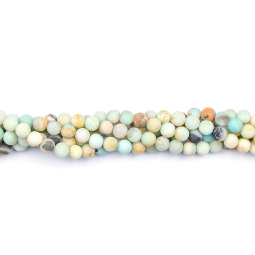 8mm Round Matte BLACK-GOLD AMAZONITE - 16 inch Strand
