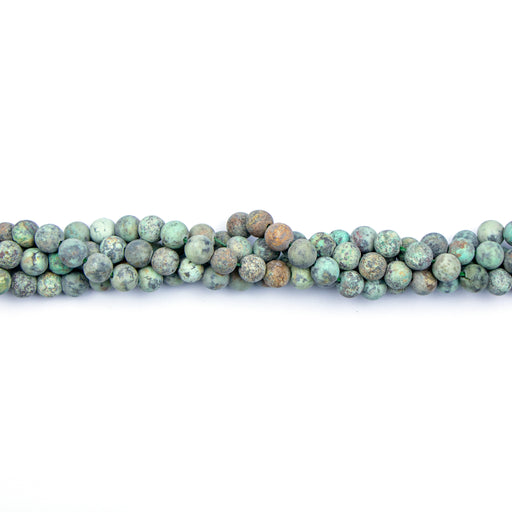 8mm Round Matte AFRICAN TURQUOISE - 16 inch Strand