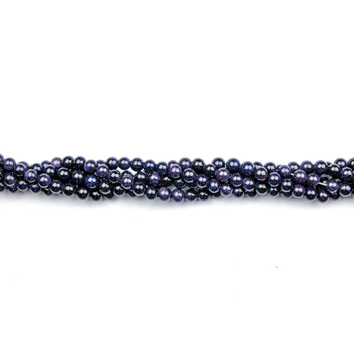 6mm Round BLUE GOLDSTONE - 16 inch Strand