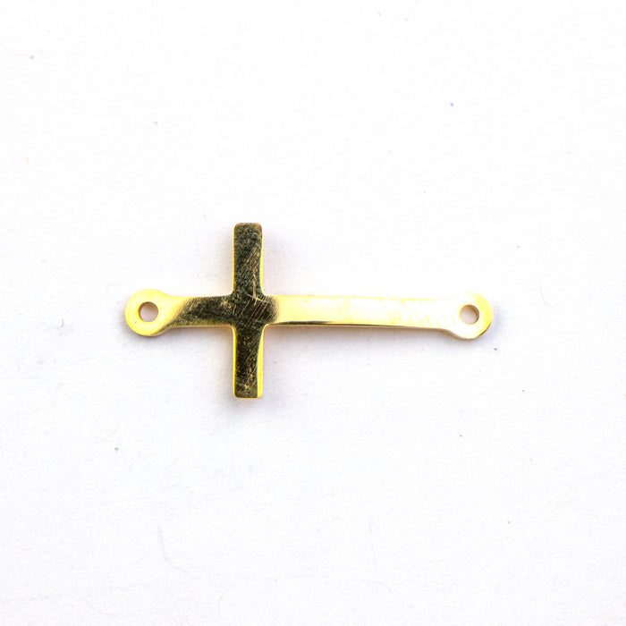 24.5mm x 11.5mm Cross Link - Gold Plated Stainless Steel