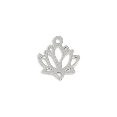 14mm x 11mm Lotus Charm - Stainless Steel