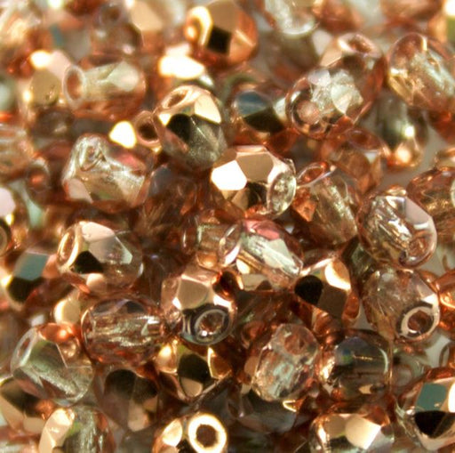 3mm FIRE POLISHED Bead - Crystal Capri Gold