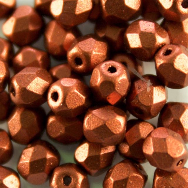 4mm FIRE POLISHED Bead - Copper