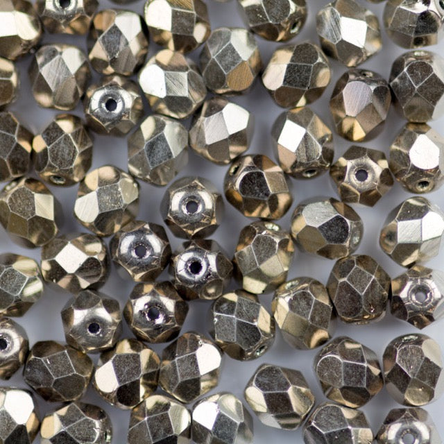 6mm FIRE POLISHED Bead - Jet Argentic Full