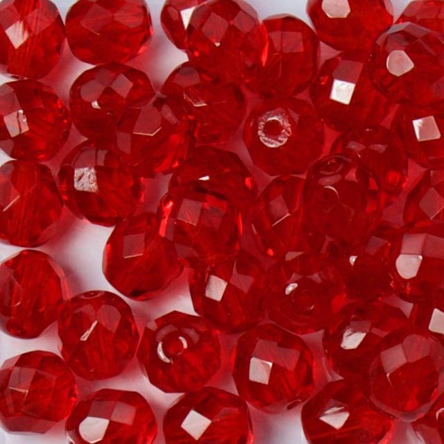8mm FIRE POLISHED Bead - Red