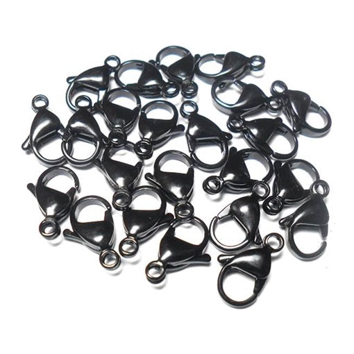 15mm Stainless Steel Lobster Clasp - Black