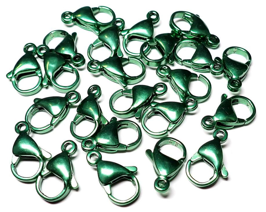 15mm Stainless Steel Lobster Clasp - Light Green