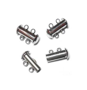 2-Hole Spring-Loaded Stainless Steel Slide Clasps — That Bead Lady