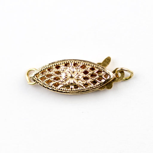 16mm x 6mm Gold Filled Filigree Pearl Clasp