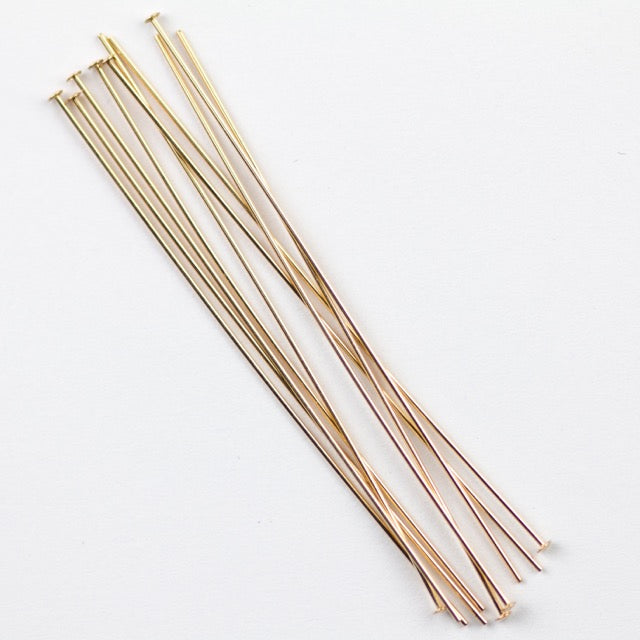 HEAD Pins - 2in. 24ga. (10pcs.) - Gold Filled