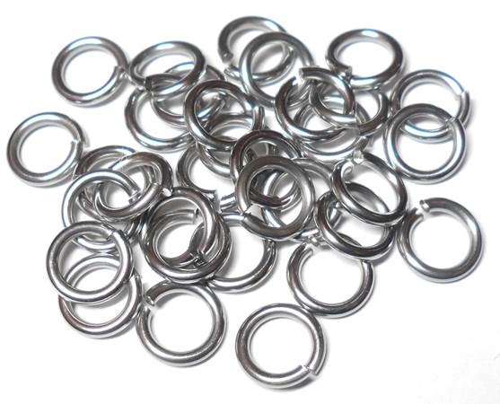18swg (1.2mm) 1/4in. (6.7mm) ID 5.6AR Softer Tempered and Saw Cut Stainless Steel Jump Rings