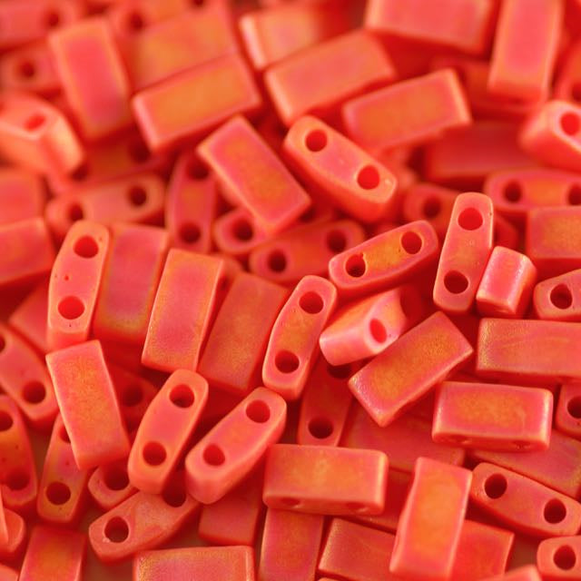 Miyuki HALF TILA Beads - Matte Opaque Orange AB