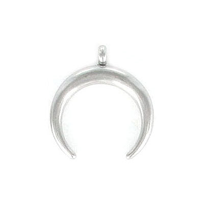 18mm x 16mm Double Horn Pendant - Stainless Steel