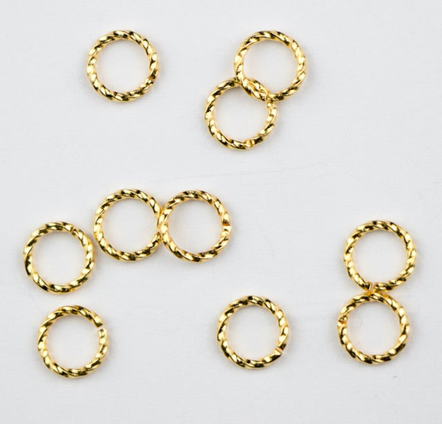 5mm Twisted Open Jump Ring - Gold Plate