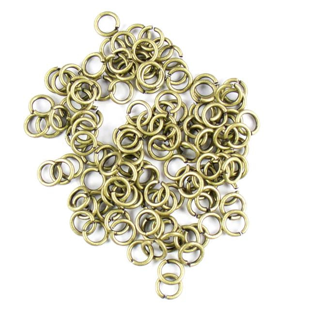 6mm 21g Open Jump Rings - Antique Brass
