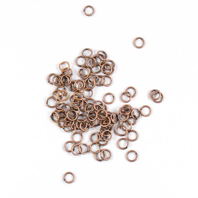 6mm 21g Open Jump Rings - Antique Copper