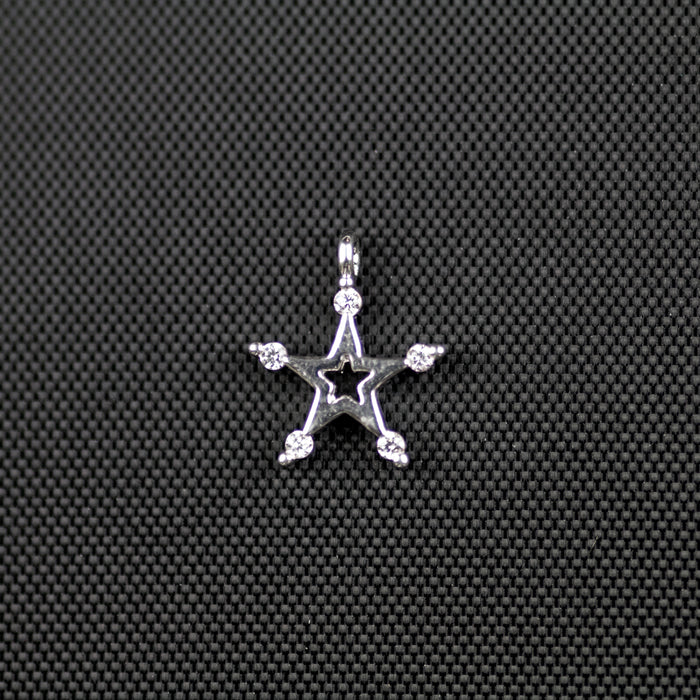 Star Cubic Zirconia Charm - Silver