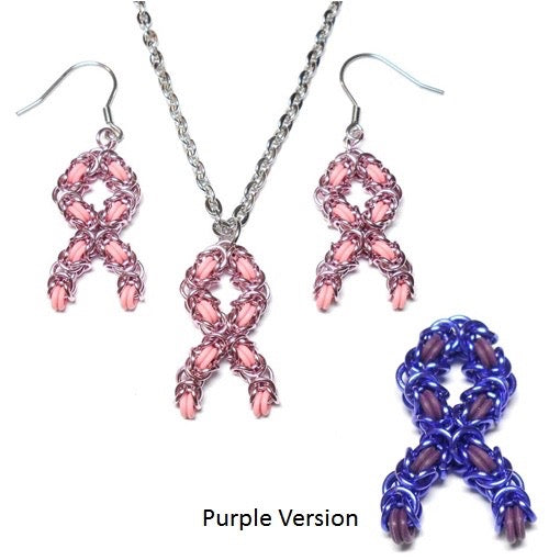 HyperLynks Hope Pendant and Earrings  Kit - Purple