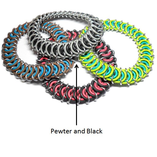 HyperLynks Stretchy Vertebrae Bracelet Kit - Pewter and Black