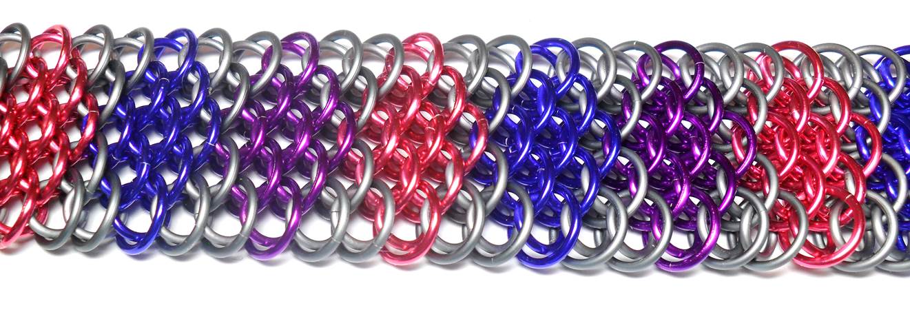 HyperLynks Designer Dragonscale Kit: Diamonds - Purples (Slate with Purple, Lavender, Hot Pink, and a purple stainless steel lobster clasp)