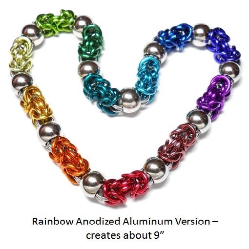 HyperLynks Beads of Steel Bracelet - Anodized Aluminum Rainbow