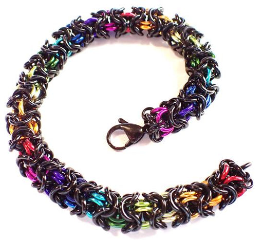 HyperLynks Turkish Round Bracelet Kit - Black and Rainbow